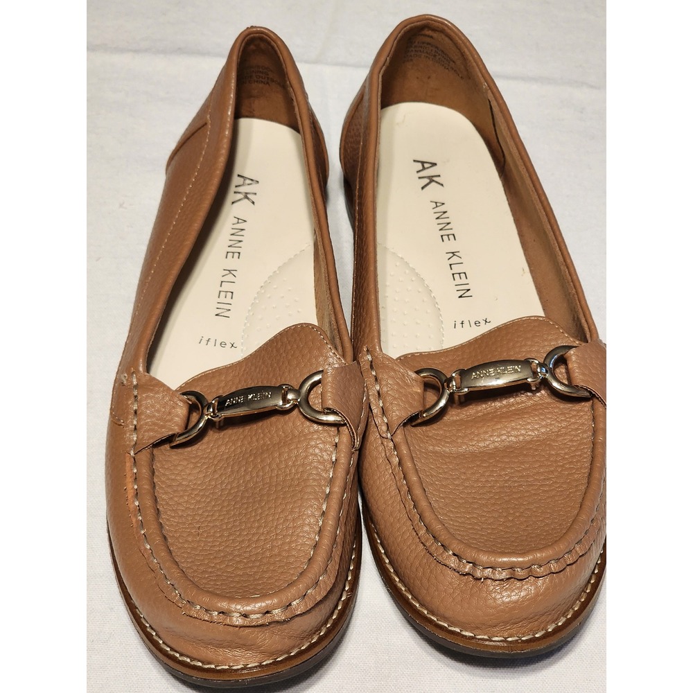Anne Klein Tan Loafers with Gold Accent
